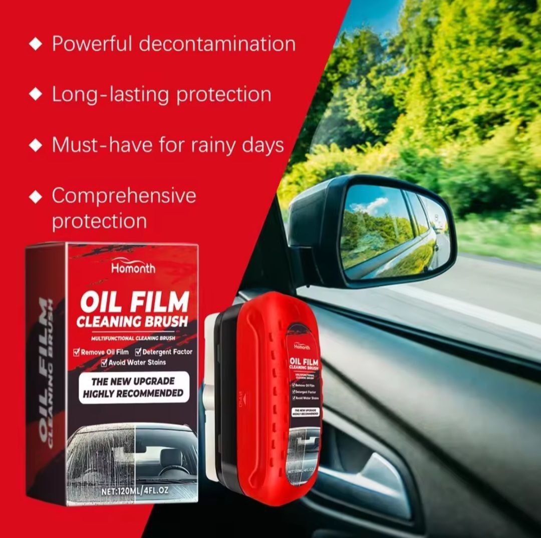 Brosse Anti-Film d'Huile pour Vitres Auto – Nettoyage Rapide