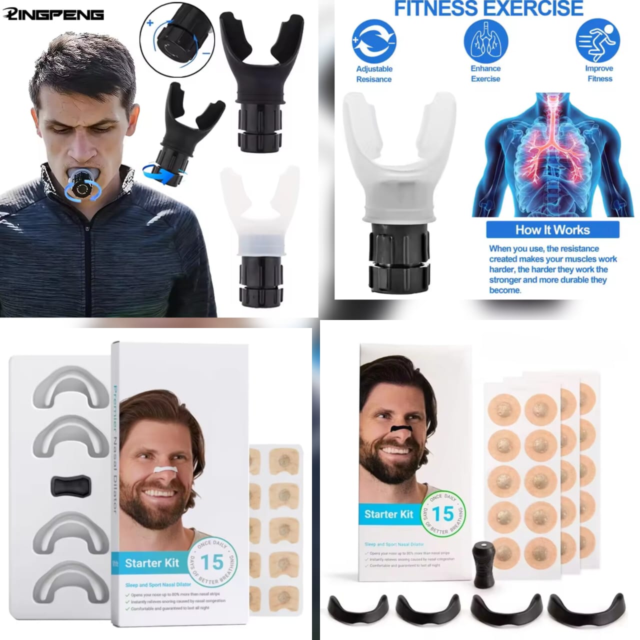 Duo Respiration : Entraîneur Respiratoire + Dilatateur Nasal