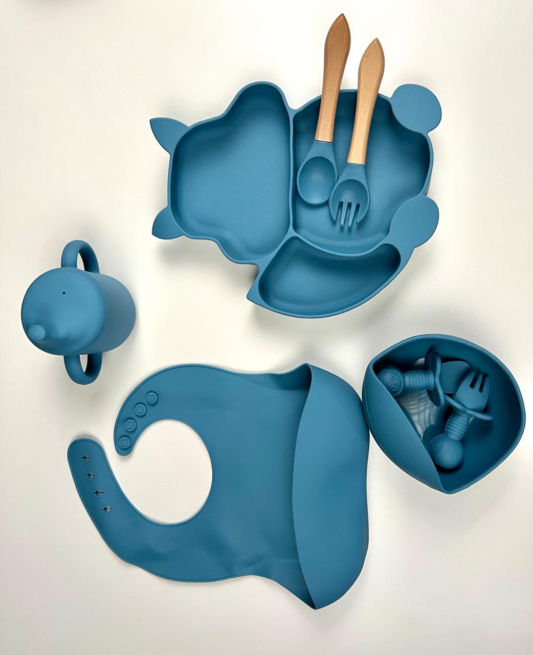 Set Repas Bébé en Silicone (Bavoir & Gobelet)