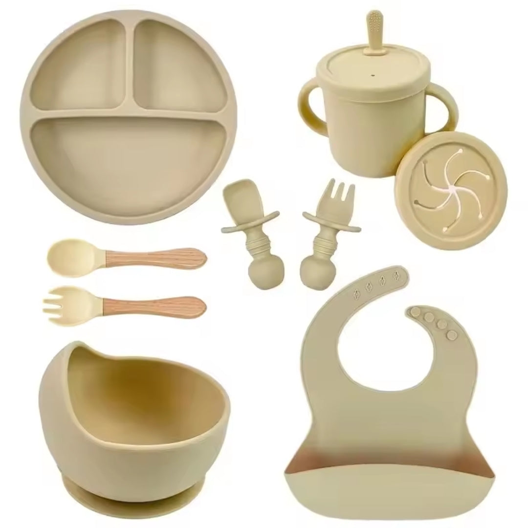 Set Repas Bébé en Silicone (Rond)