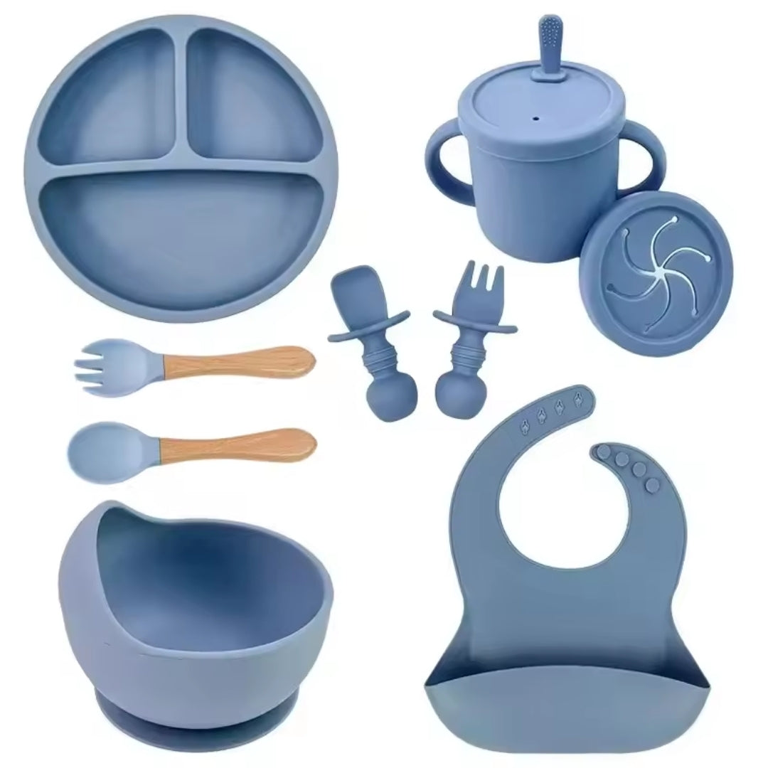 Set Repas Bébé en Silicone (Rond)