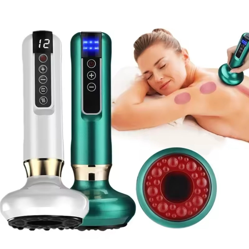 Appareil de Massage 3-en-1 Ventouses, Chaleur & Lumière Rouge