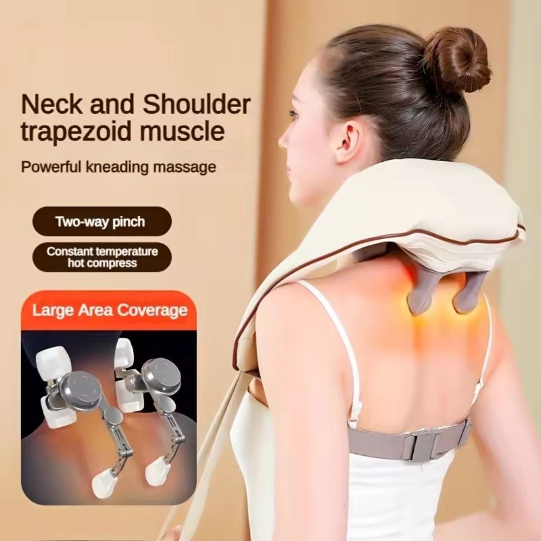 Appareil de Massage Chauffant pour la Nuque (Rouge)
