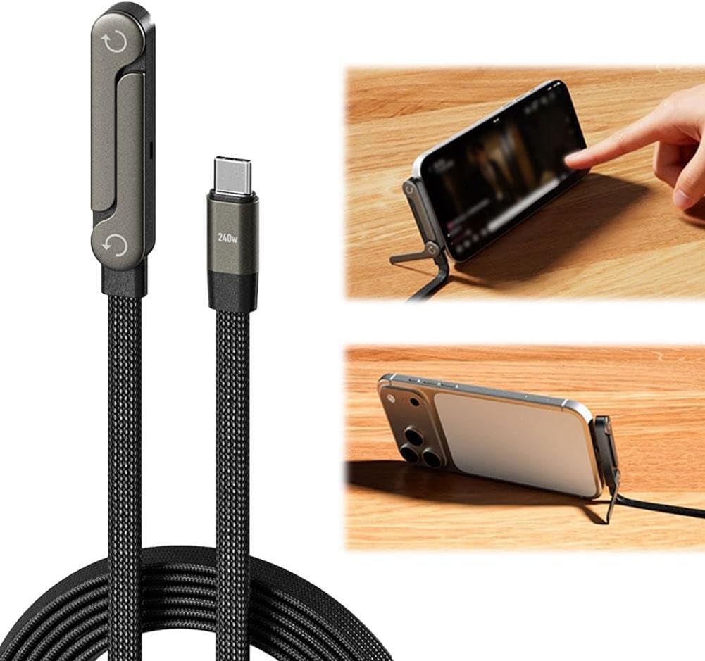 Câble de Charge Rapide 65W avec Support Téléphone Intégré