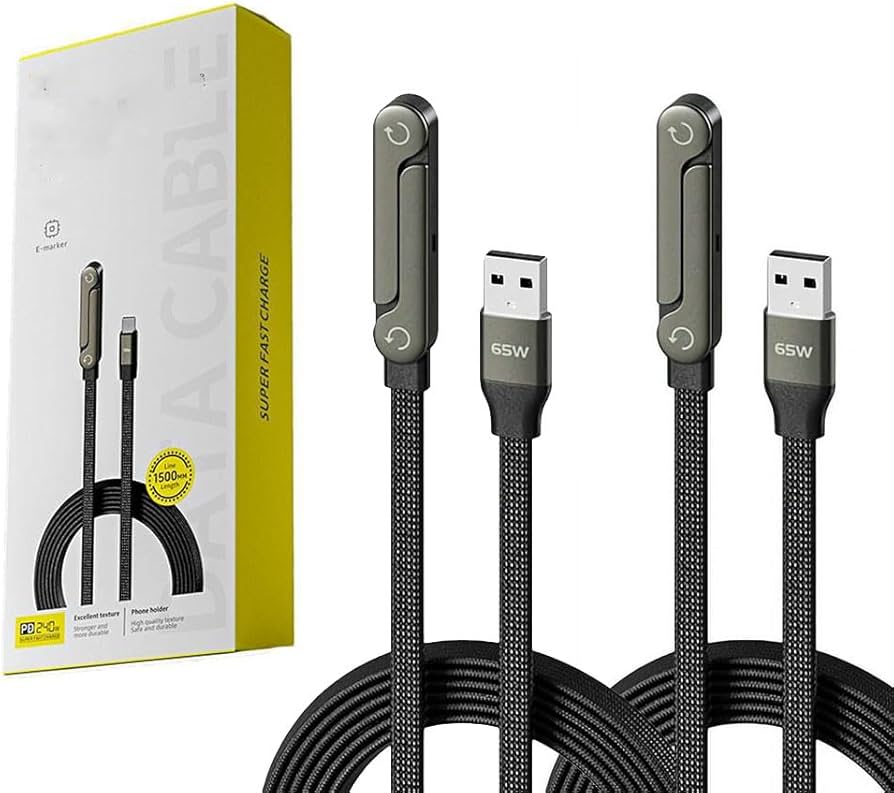 Câble de Charge Rapide 65W avec Support Téléphone Intégré