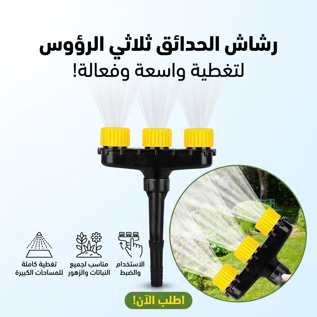 Arroseur de Jardin Professionnel 3 Têtes