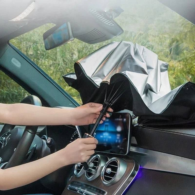 Pare-Soleil Pliable Type Parapluie pour Voiture – Protection UV & Anti-Chaleur