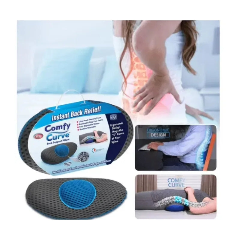 Oreiller de soutien dorsal et lombaire au design ergonomique et incurvé