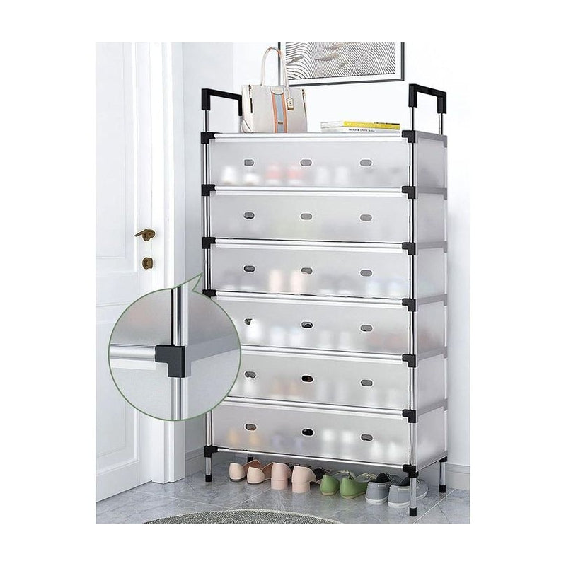 Étagère à Chaussures Multicouche Anti-Poussière avec Armoire de Rangement