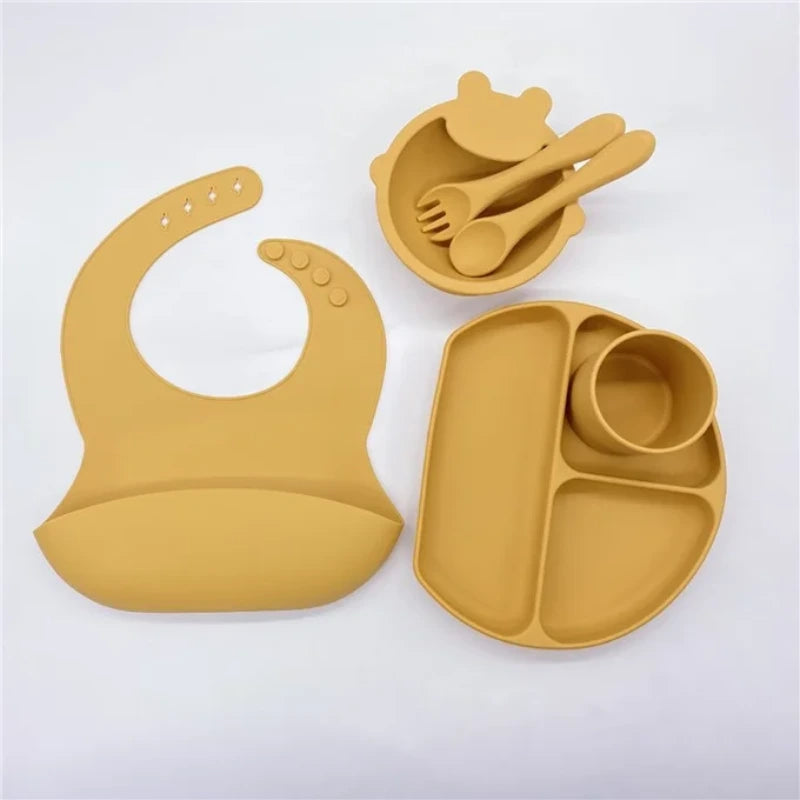 Ensemble Repas Bébé en Silicone 5 Pièces