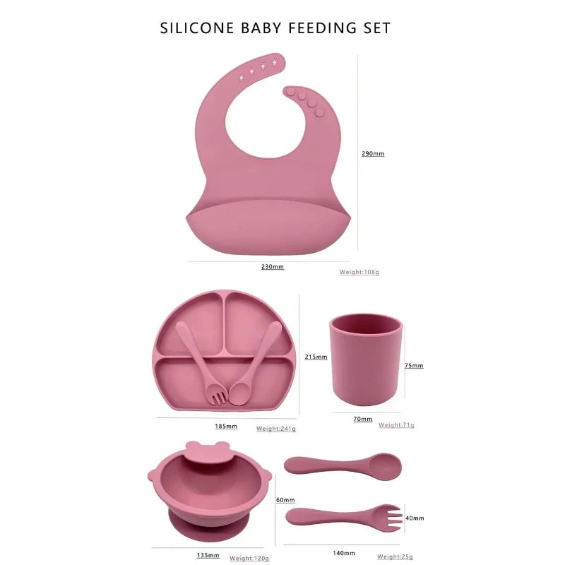 Ensemble Repas Bébé en Silicone 5 Pièces