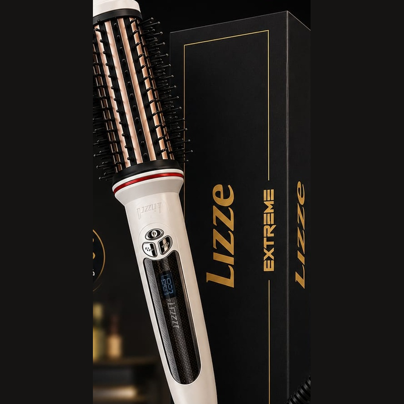 Lizze Fer à Lisser & Boucler 3-en-1 – Brosse Chauffante Ionique